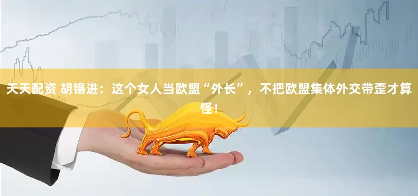 天天配资 胡锡进：这个女人当欧盟“外长”，不把欧盟集体外交带歪才算怪！