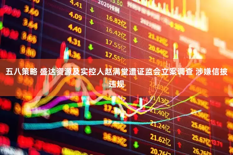 五八策略 盛达资源及实控人赵满堂遭证监会立案调查 涉嫌信披违规